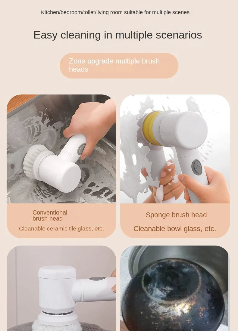 Brosse de nettoyage électrique multifonctionnelle