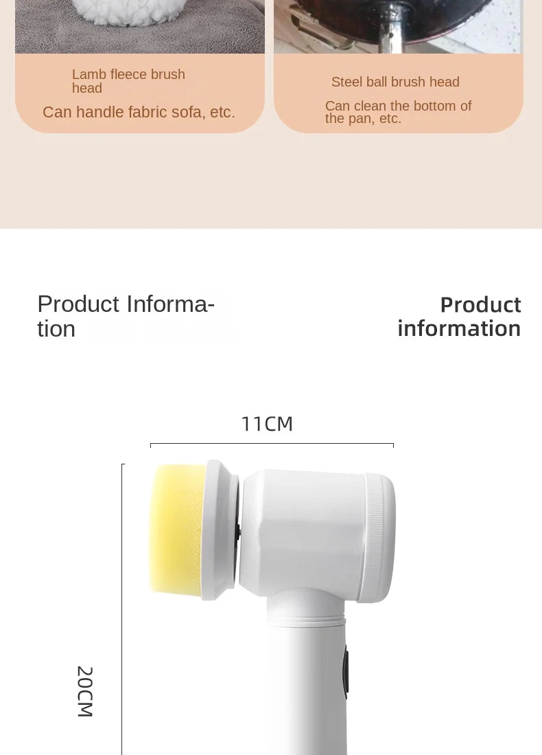 Brosse de nettoyage électrique multifonctionnelle